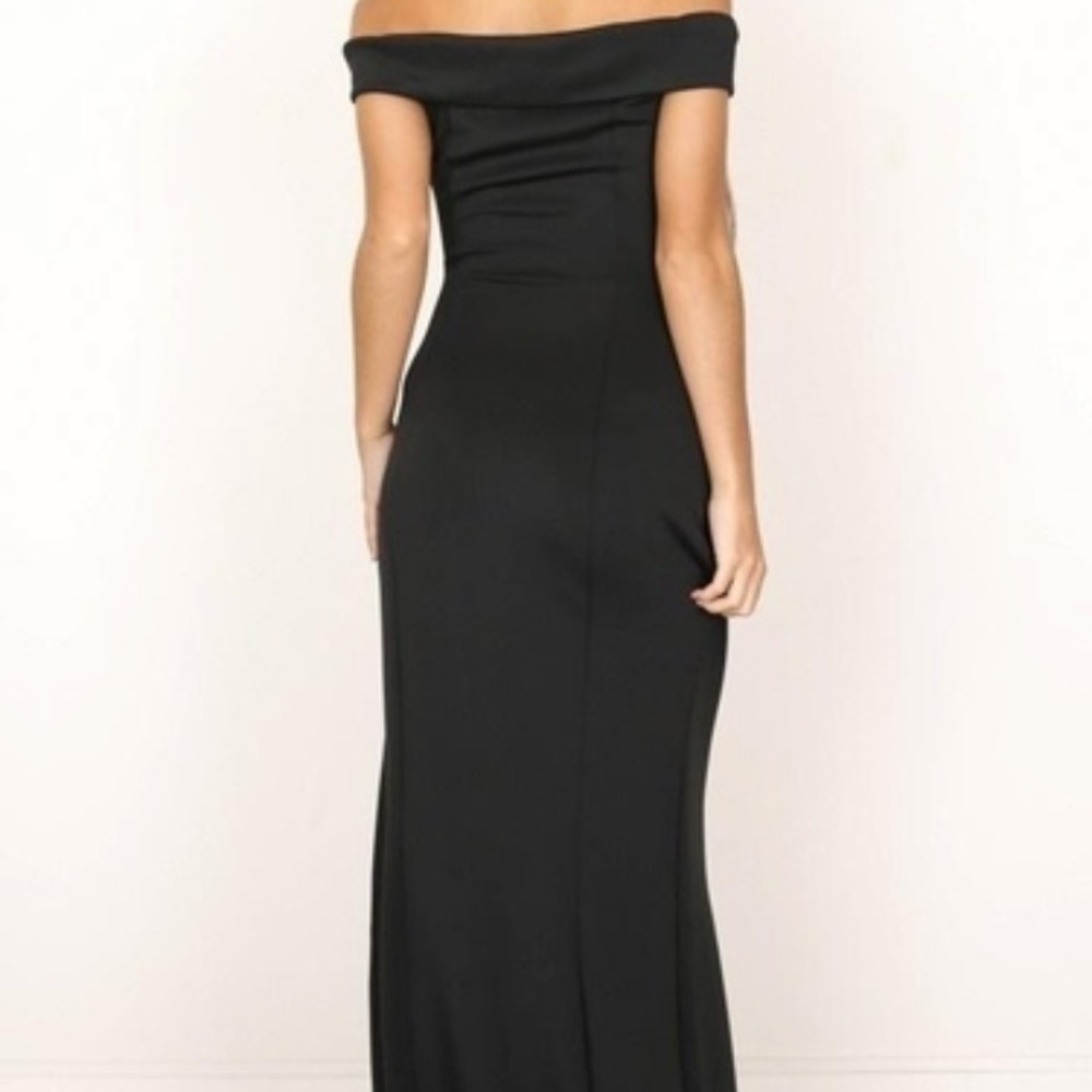 NWT White Floor Length Dress with side split - Picture 3 of 4